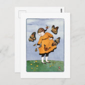 Carte postale Papillon fille (Devant / Derrière)