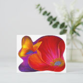 Carte Postale Papillon Fleur de Pavot Rose - Multi (Debout devant)