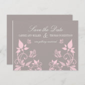 Carte postale papillon floral pour annoncer votre (Devant / Derrière)