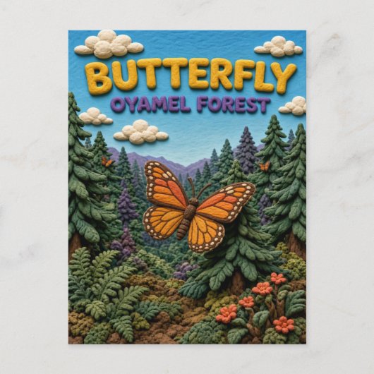 Carte Postale Papillon Forêt Oyamel Moderne KlayKoo (Devant)