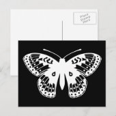 Carte Postale Papillon fritillaire noir et blanc (Devant / Derrière)