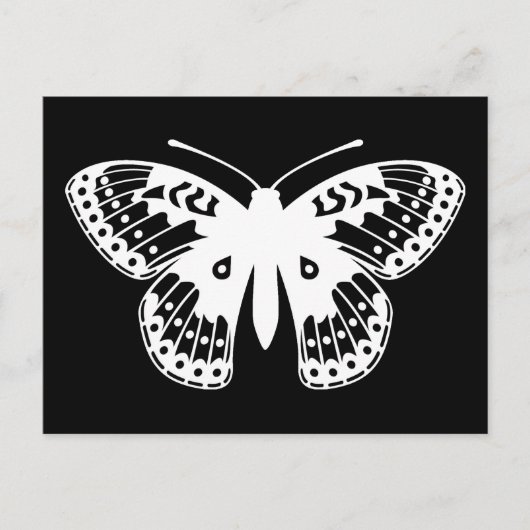 Carte Postale Papillon fritillaire noir et blanc (Devant)