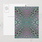 Carte Postale Papillon Hologramme multicolore Fractal Abstrait (Devant / Derrière)
