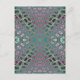 Carte Postale Papillon Hologramme multicolore Fractal Abstrait