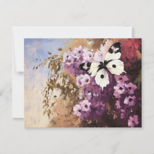 Carte Postale Papillon impressionniste Peinture de jardin de pap