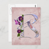 Carte Postale Papillon initial R (Devant / Derrière)