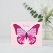 Carte Postale Papillon jolie rose violet (Debout devant)