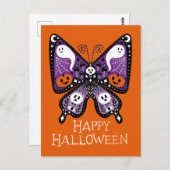 Carte Postale Papillon Joyeux Halloween (Devant / Derrière)