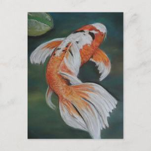 Carte postale Papillon Koi Fish Art