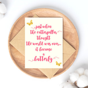 Carte Postale Papillon - Luttes pour la vie - Citation Inspirati