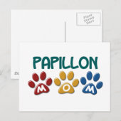 Carte Postale PAPILLON Maman Empreinte de patte 1 (Devant / Derrière)