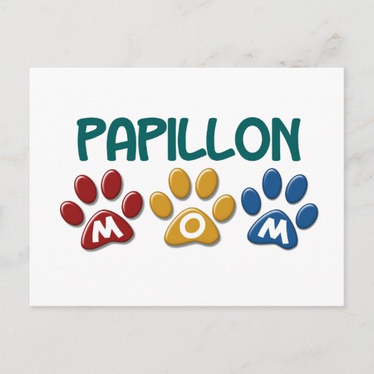 Carte Postale PAPILLON Maman Empreinte de patte 1 (Devant)