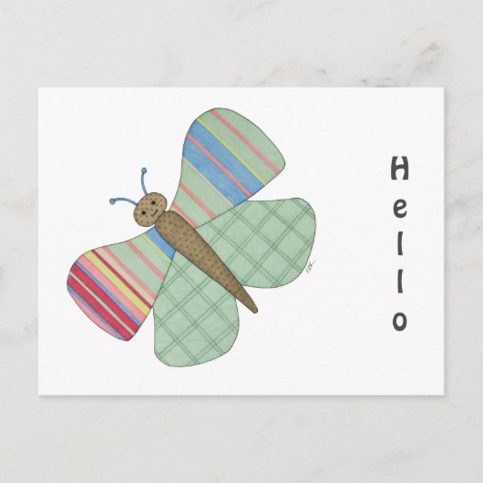 Carte postale Papillon Menthe (Devant)