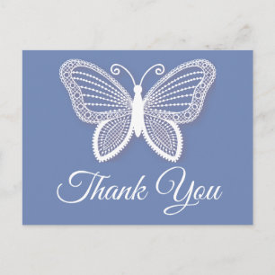 Carte Postale Papillon Merci Bleu Barbeau Papillons