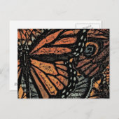 Carte Postale Papillon Monarque Abstrait (Devant / Derrière)