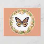 Carte Postale Papillon monarque dans un cadre de feuilles (Devant)