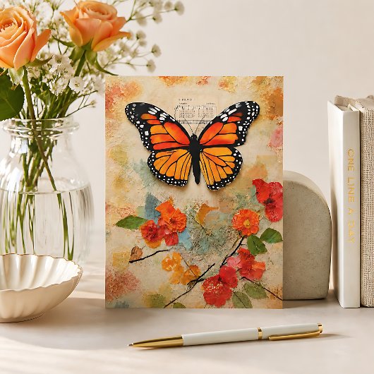Carte Postale Papillon Monarque Mixte