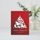 Carte Postale Papillon Monarque Noël Arbre de voeux Fête (Debout devant)