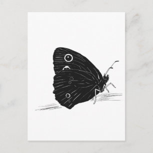 Carte Postale Papillon monochrome