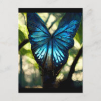Papillon morpho bleu dans la forêt