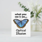 Carte Postale Papillon Morpho Bleu Illusion d'Optique Citation D (Debout devant)