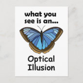 Carte Postale Papillon Morpho Bleu Illusion d'Optique Citation D (Devant)