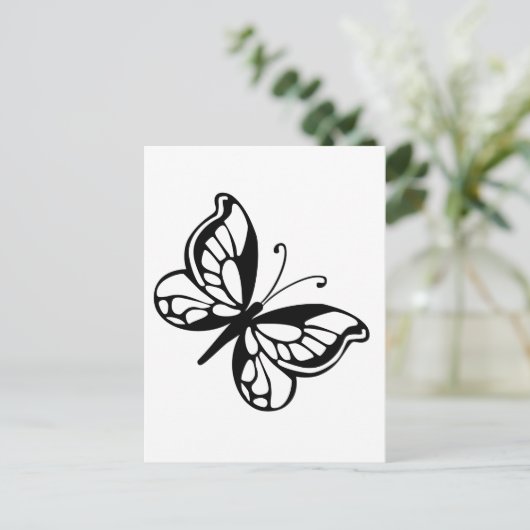 Carte Postale Papillon noir et blanc (Debout devant)
