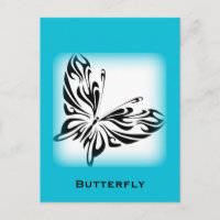 Papillon noir fantaisie avec bordure Bleue