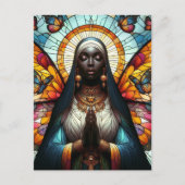 Carte Postale Papillon Nun Vitrail (Devant)