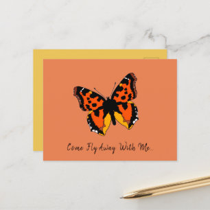 Carte postale Papillon orange et noir