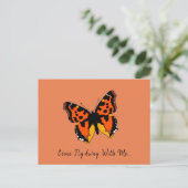 Carte postale Papillon orange et noir (Debout devant)