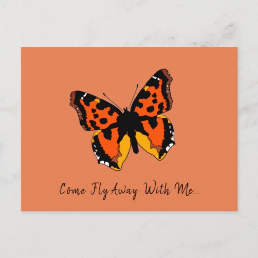 Carte postale Papillon orange et noir (Devant)