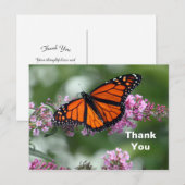 Carte Postale Papillon orange monarque floral Merci (Devant / Derrière)