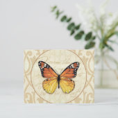 Carte Postale Papillon orange vintage (Debout devant)