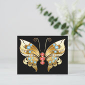 Carte Postale Papillon orné d'or (Debout devant)
