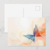 Carte Postale Papillon peinture abstraite (Devant / Derrière)