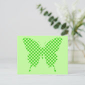 Carte Postale Papillon, points rétro, nuances vert citron (Debout devant)