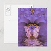 Carte Postale Papillon pourpre Abstrait (Devant / Derrière)