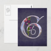 Carte Postale Papillon précieux G initial (Devant / Derrière)