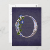 Carte Postale Papillon précieux initial O (Devant / Derrière)