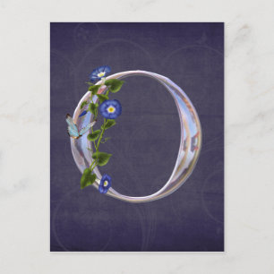 Carte Postale Papillon précieux initial O