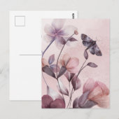 Carte Postale Papillon rose (Devant / Derrière)