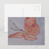 Carte postale Papillon rose (Devant / Derrière)