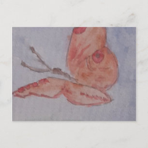 Carte postale Papillon rose