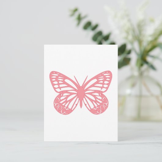 Carte Postale Papillon rose (Debout devant)