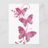 Carte Postale papillon rose (Devant)