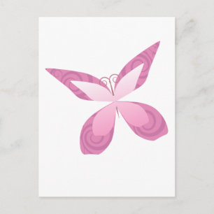 Carte Postale Papillon rose pour la sensibilisation au cancer du
