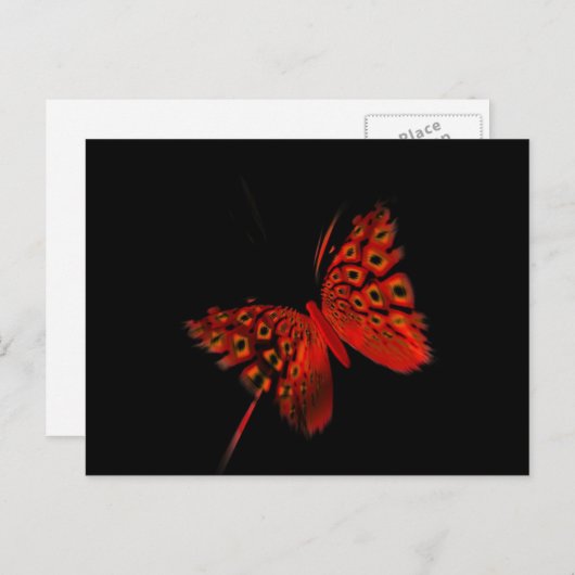 Carte Postale Papillon rouge (Devant / Derrière)
