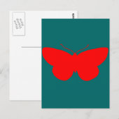 Carte Postale Papillon rouge (Devant / Derrière)