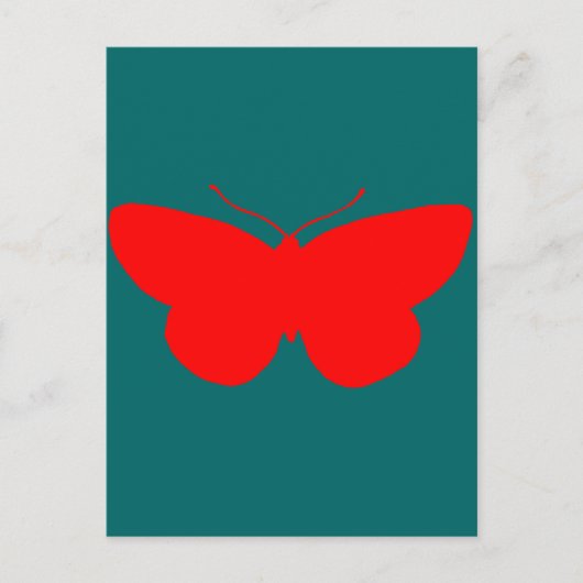 Carte Postale Papillon rouge (Devant)